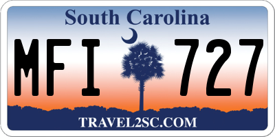 SC license plate MFI727