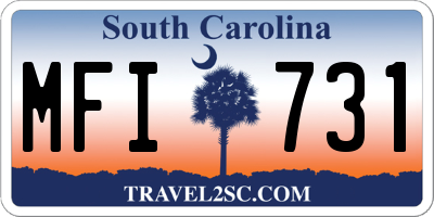 SC license plate MFI731