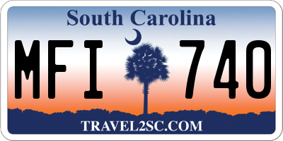 SC license plate MFI740