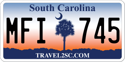 SC license plate MFI745