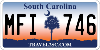SC license plate MFI746
