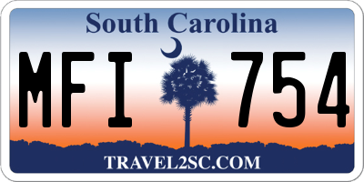 SC license plate MFI754