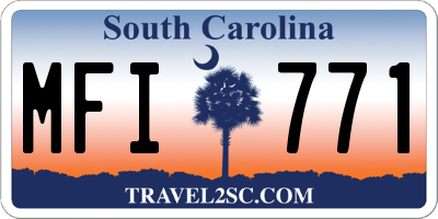 SC license plate MFI771