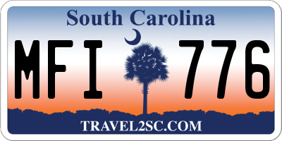 SC license plate MFI776