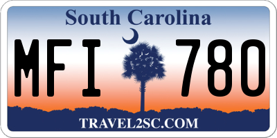 SC license plate MFI780
