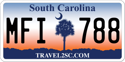 SC license plate MFI788