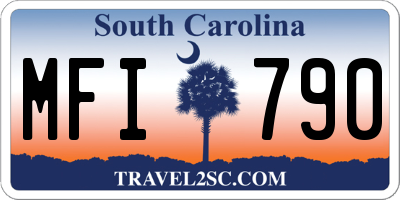 SC license plate MFI790