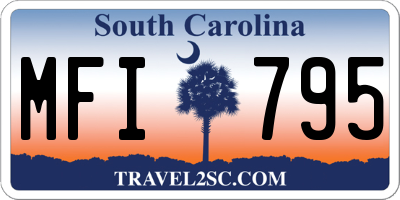 SC license plate MFI795