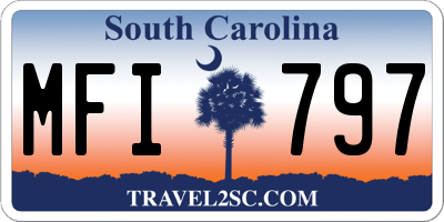 SC license plate MFI797