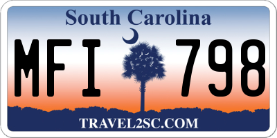 SC license plate MFI798