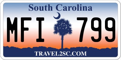 SC license plate MFI799