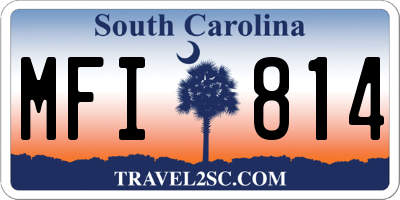 SC license plate MFI814