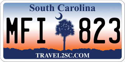 SC license plate MFI823