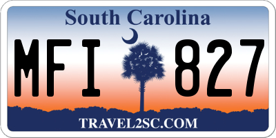 SC license plate MFI827