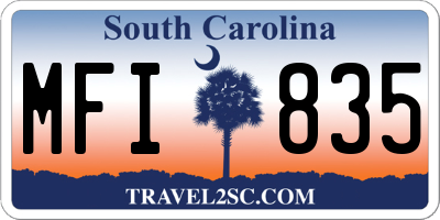 SC license plate MFI835