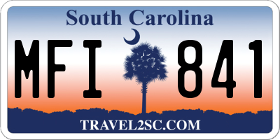 SC license plate MFI841