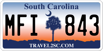 SC license plate MFI843