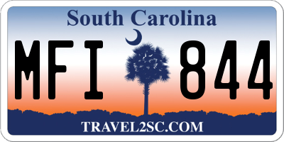 SC license plate MFI844