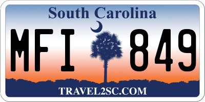 SC license plate MFI849