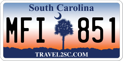 SC license plate MFI851