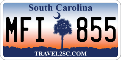 SC license plate MFI855