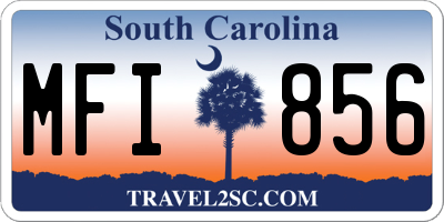 SC license plate MFI856