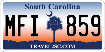 SC license plate MFI859