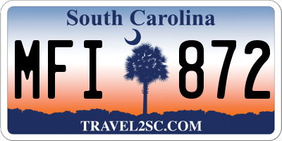 SC license plate MFI872