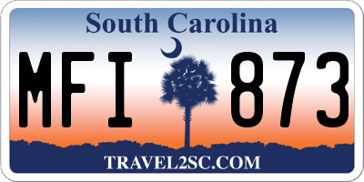 SC license plate MFI873