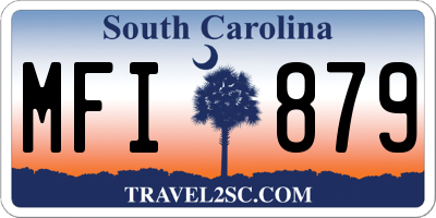 SC license plate MFI879