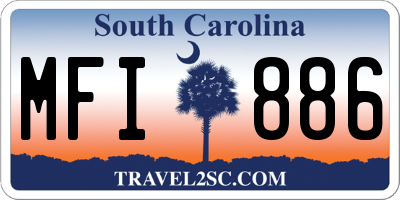 SC license plate MFI886