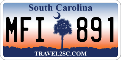 SC license plate MFI891