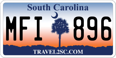 SC license plate MFI896
