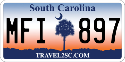 SC license plate MFI897