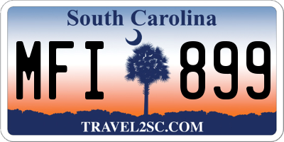 SC license plate MFI899