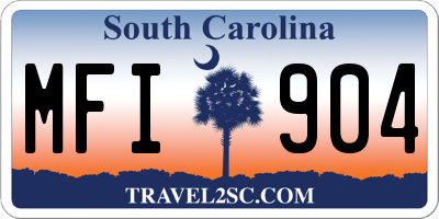 SC license plate MFI904