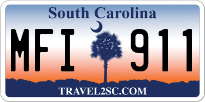 SC license plate MFI911