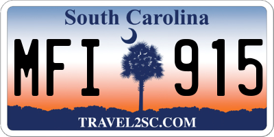 SC license plate MFI915