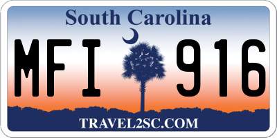 SC license plate MFI916