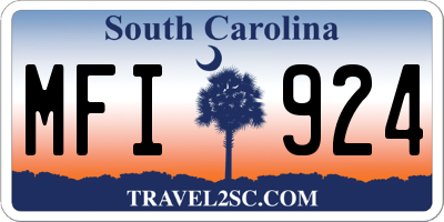 SC license plate MFI924
