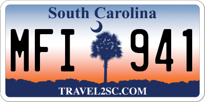 SC license plate MFI941