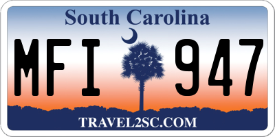 SC license plate MFI947