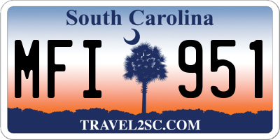 SC license plate MFI951