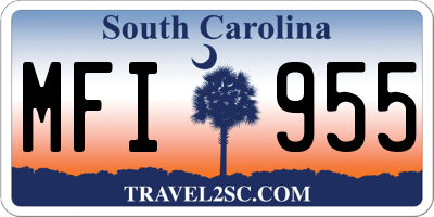 SC license plate MFI955