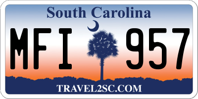 SC license plate MFI957