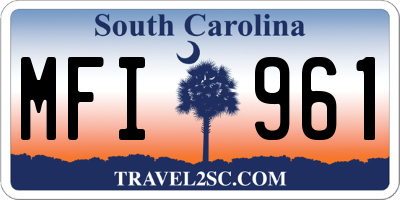 SC license plate MFI961