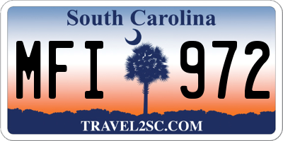 SC license plate MFI972