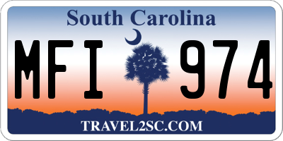 SC license plate MFI974