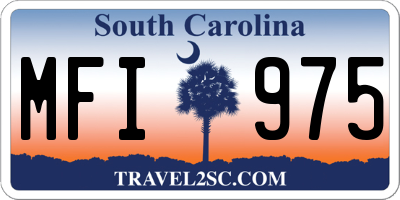SC license plate MFI975