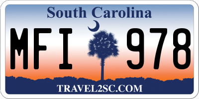 SC license plate MFI978